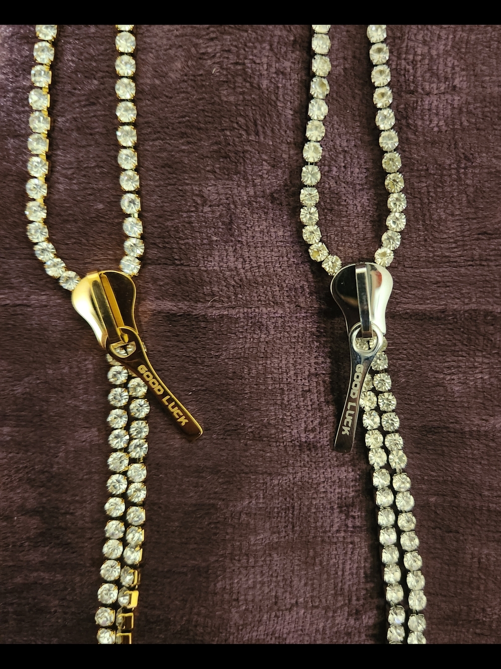 Good Luck Zipper Pendant Necklaces - Gold & Silver